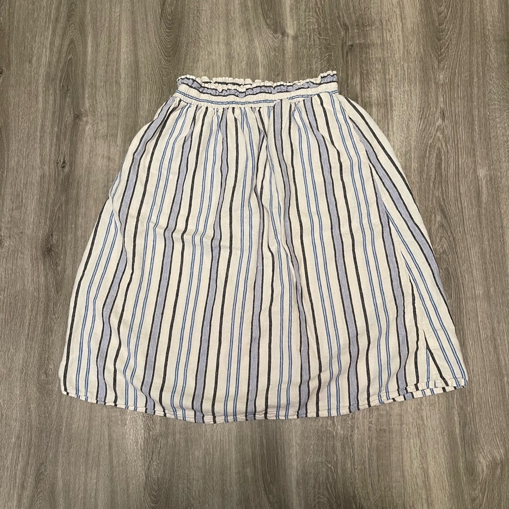 XL| A New Day Blue & White Striped Midi Skirt